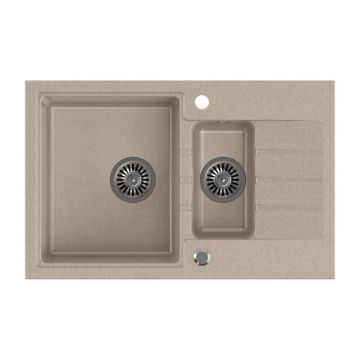 Chiuveta compozit incastrata Quadron Pop Peter 156 bej 78x50 cm