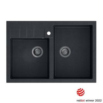 Chiuveta compozit incastrata Quadron Unique Bill 120 negru - inox 90x62 cm