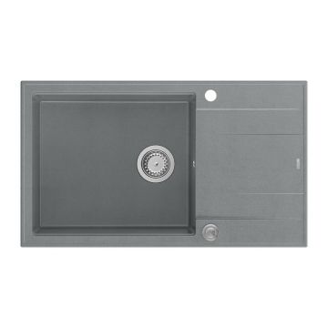Chiuveta compozit incastrata Quadron Unique Evan 136 XL gri - inox 86x50 cm