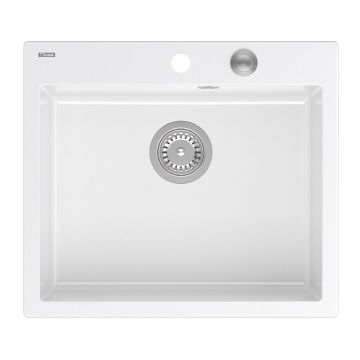 Chiuveta compozit incastrata Quadron Unique Morgan 110 alb - inox 57x50 cm