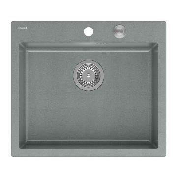 Chiuveta compozit incastrata Quadron Unique Morgan 110 gri - inox 57x50 cm