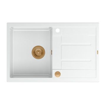 Chiuveta compozit incastrata Quadron Unique Morgan 111 alb - cupru 78x50 cm