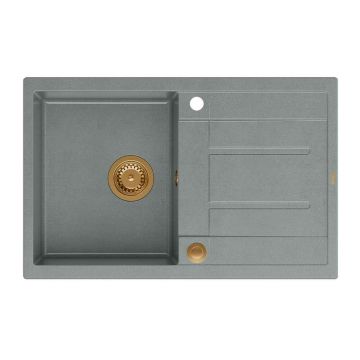 Chiuveta compozit incastrata Quadron Unique Morgan 111 gri - cupru 78x50 cm