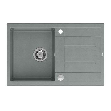 Chiuveta compozit incastrata Quadron Unique Morgan 111 gri - inox 78x50 cm