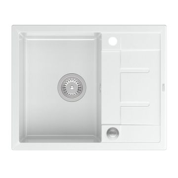 Chiuveta compozit incastrata Quadron Unique Morgan 116 alb - inox 62x50 cm