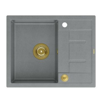 Chiuveta compozit incastrata Quadron Unique Morgan 116 gri - auriu 62x50 cm