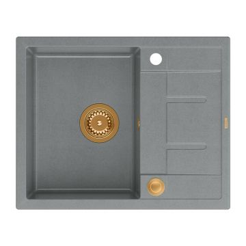 Chiuveta compozit incastrata Quadron Unique Morgan 116 gri - cupru 62x50 cm