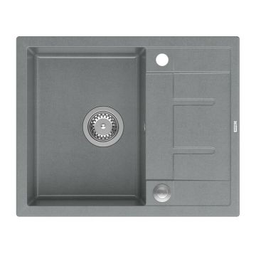 Chiuveta compozit incastrata Quadron Unique Morgan 116 gri - inox 62x50 cm