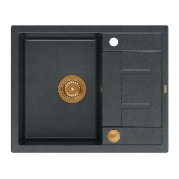 Chiuveta compozit incastrata Quadron Unique Morgan 116 negru - cupru 62x50 cm