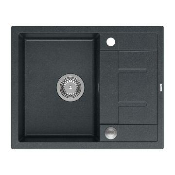 Chiuveta compozit incastrata Quadron Unique Morgan 116 negru - inox 62x50 cm