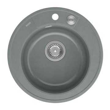 Chiuveta compozit incastrata Quadron Unique Morgan 210 gri - inox 51 cm
