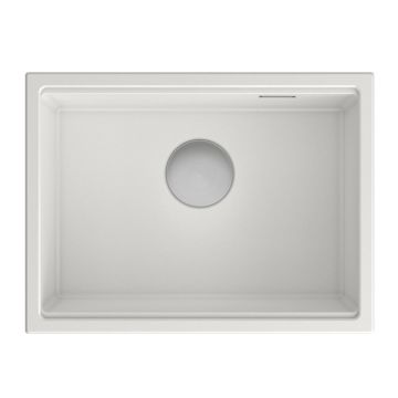 Chiuveta compozit sub blat Quadron Unique Clark alabaster 58x44 cm alb