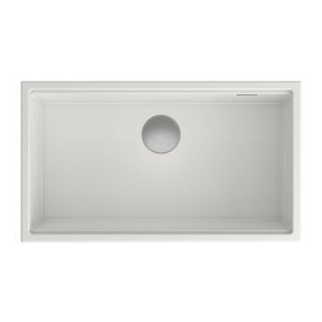 Chiuveta compozit sub blat Quadron Unique Clark alabaster 84x49 cm alb