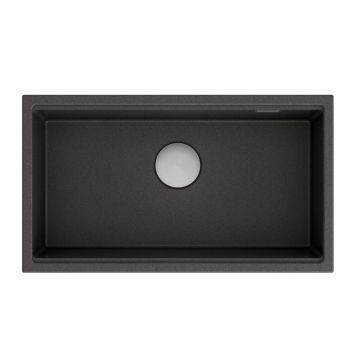 Chiuveta compozit sub blat Quadron Unique Clark onyx 76x44 cm negru