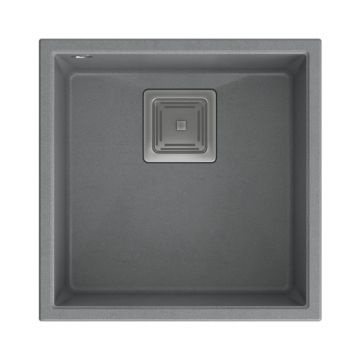 Chiuveta compozit sub blat Quadron Unique David 40 gri - inox 42x42 cm