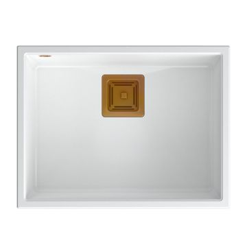 Chiuveta compozit sub blat Quadron Unique David 50 alb - cupru 55x42 cm