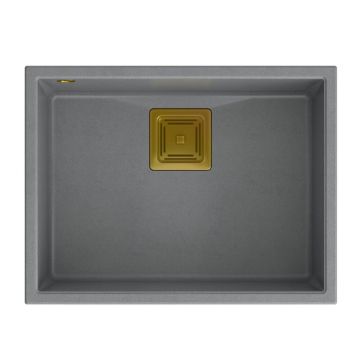 Chiuveta compozit sub blat Quadron Unique David 50 gri - auriu 55x42 cm