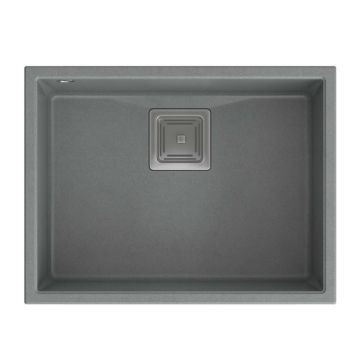 Chiuveta compozit sub blat Quadron Unique David 50 gri - inox 55x42 cm