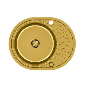 Chiuveta inox incastrata Quadron Pop Clint 211 finisaj auriu 57x45 cm