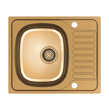 Chiuveta inox incastrata Quadron Pop Silvester 116 finisaj cupru 58x49 cm