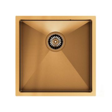 Chiuveta inox incastrata Quadron Unique Paul finisaj cupru 44x44 cm
