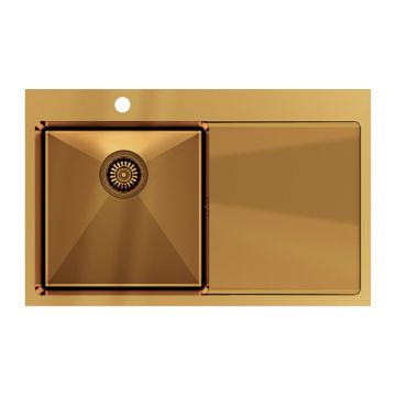 Chiuveta inox incastrata Quadron Unique Russel 111 finisaj cupru 78x48 cm