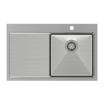 Chiuveta inox incastrata Quadron Unique Russel 111 inox periat 78x48 cm dreapta