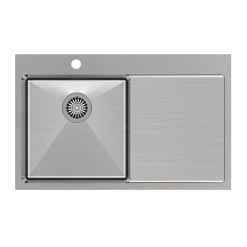 Chiuveta inox incastrata Quadron Unique Russel 111 inox periat 78x48 cm stanga