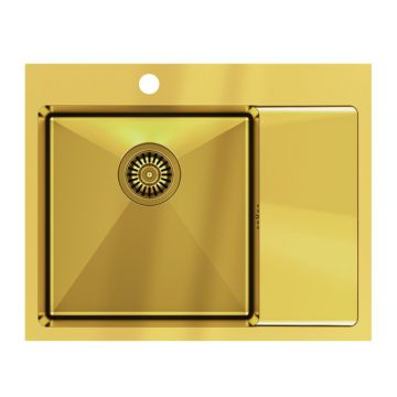 Chiuveta inox incastrata Quadron Unique Russel 116 finisaj auriu 62x48 cm