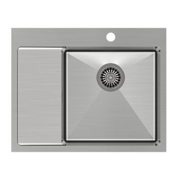 Chiuveta inox incastrata Quadron Unique Russel 116 inox periat 62x48 cm dreapta