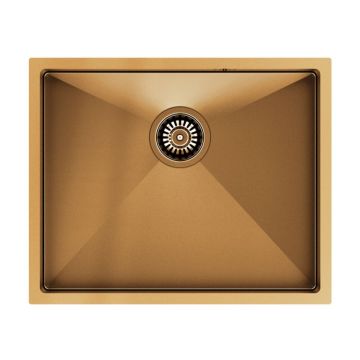 Chiuveta inox sub blat Quadron Unique Anthony 54x44 cm finisaj cupru