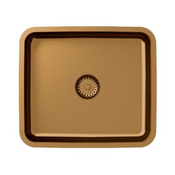 Chiuveta inox sub blat Quadron Unique Nicolas 44x39 cm finisaj cupru