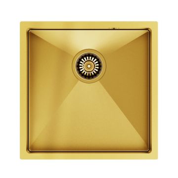 Chiuveta inox sub blat Quadron Unique Paul 44x44 cm finisaj auriu