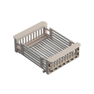Cos scurgere dreptunghiular Quadron Unique inox - bej