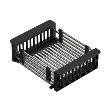 Cos scurgere dreptunghiular Quadron Unique inox - negru