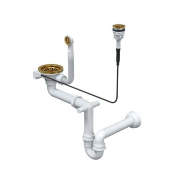 Sifon Push to Open Quadron Unique finisaj auriu pentru chiuvete granit