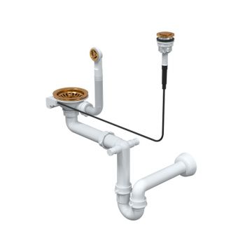 Sifon Push to Open Quadron Unique finisaj cupru pentru chiuvete granit