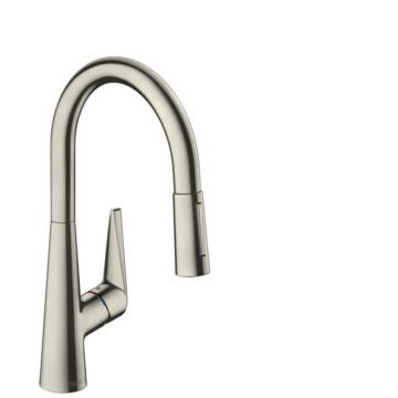 Baterie bucatarie cu dus extractibil crom periat Hansgrohe Talis M51 200 cu 2 jeturi