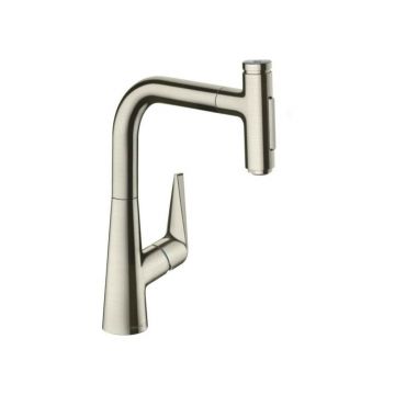 Baterie bucatarie cu dus extractibil crom periat Hansgrohe Talis M51 220 cu 2 jeturi