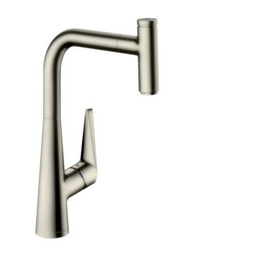 Baterie bucatarie cu dus extractibil crom periat Hansgrohe Talis M51 300 cu 1 jet