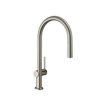 Baterie bucatarie cu dus extractibil crom periat Hansgrohe Talis M54 210 cu 1 jet