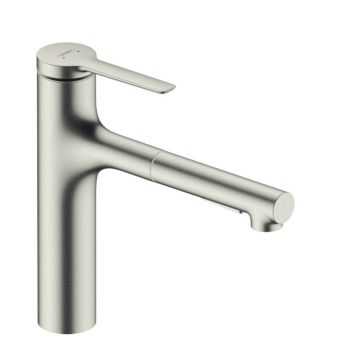 Baterie bucatarie cu dus extractibil crom periat Hansgrohe Zesis M33 160 sBox lite cu 2 jeturi