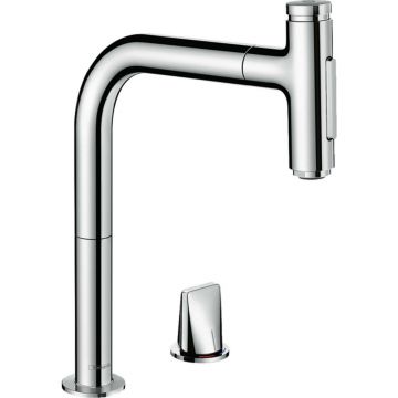 Baterie bucatarie cu dus extractibil Hansgrohe Metris M71 200 cu 2 jeturi 73818000