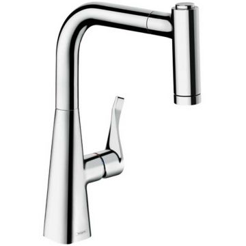 Baterie bucatarie cu dus extractibil Hansgrohe Metris M71 220 Eco cu 2 jeturi 73823000