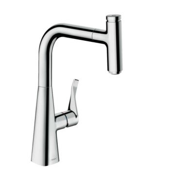 Baterie bucatarie cu dus extractibil Hansgrohe Metris M71 240 cu 1 jet