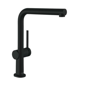 Baterie bucatarie cu dus extractibil negru mat Hansgrohe Talis M54 270 Eco cu 1 jet