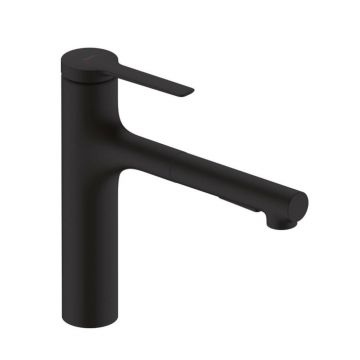 Baterie bucatarie cu dus extractibil negru mat Hansgrohe Zesis M33 160 sBox lite cu 2 jeturi