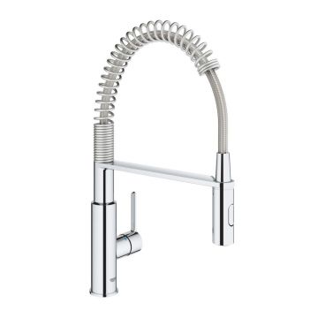 Baterie bucatarie cu pipa flexibila Grohe Get crom lucios