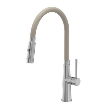 Baterie bucatarie cu pipa flexibila Quadron Pop Gina inox - bej
