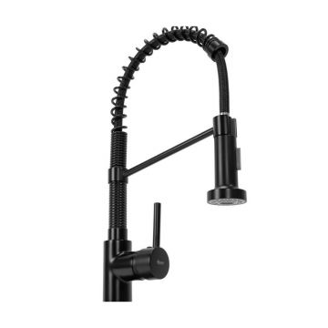Baterie bucatarie cu pipa flexibila Rea Spring negru mat